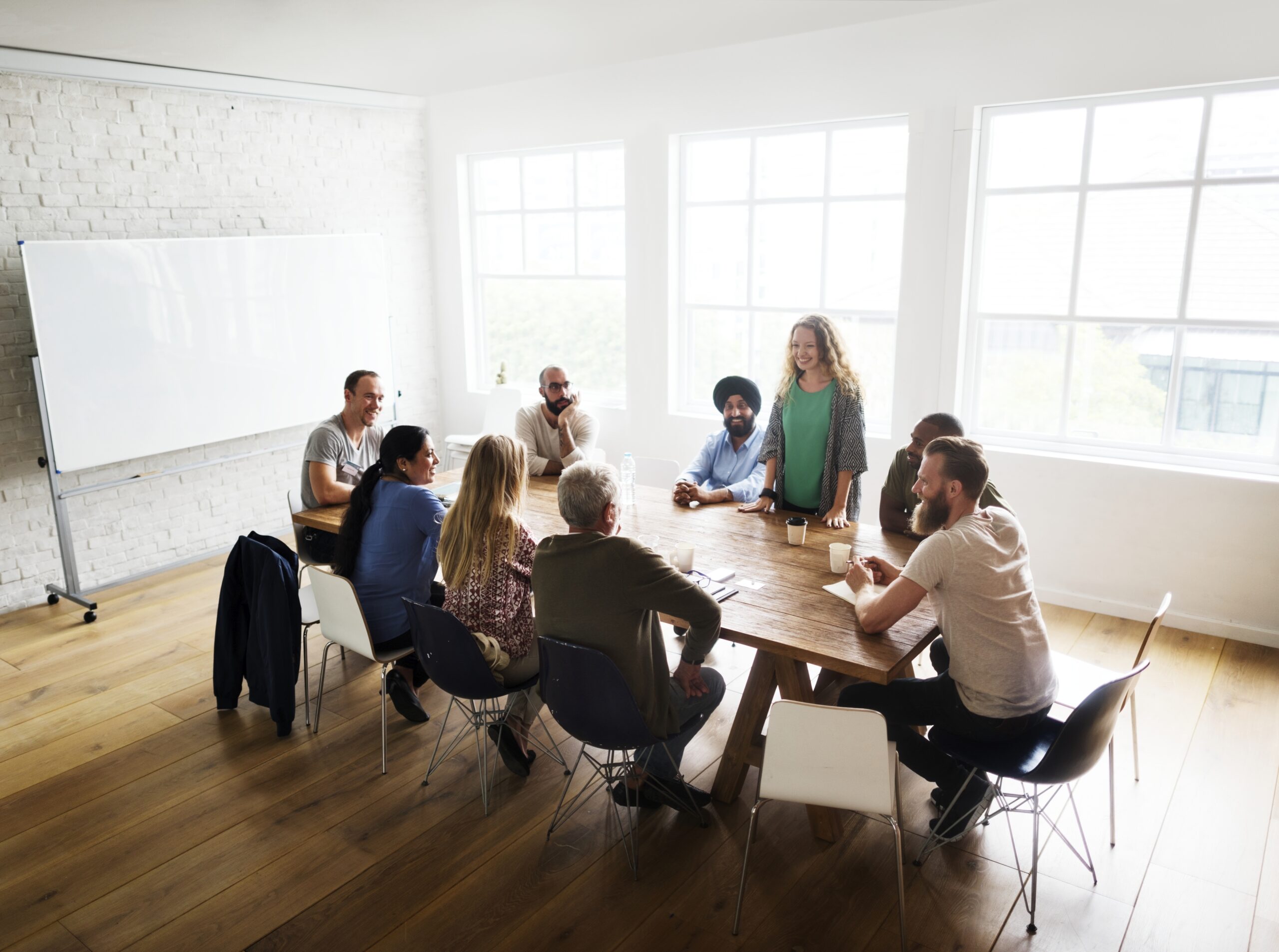 Diverse group of people in a seminar